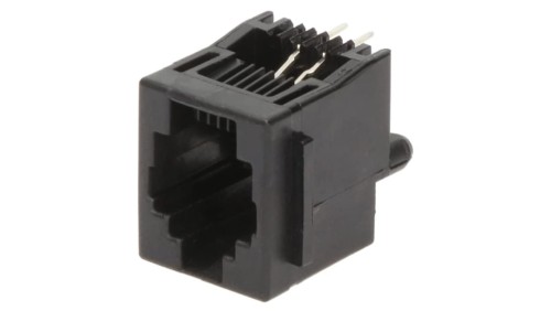Gniazdo RJ14 4-pin z blokadą panel stop Układ 6p4c THT 5520258-2