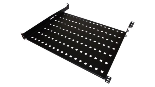 Półka stała 19 1U głęb. 350mm, czarna, 4 punkty mocowania SA-P-19-1U-350-4-C-02