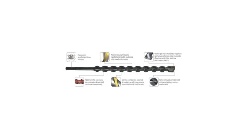Wiertło do betonu K2 z uchwytem SDS-plus ø6,5x50/110 mm