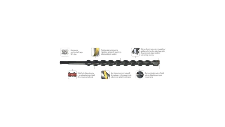 Wiertło do betonu K2 z uchwytem SDS-plus ø6,5x50/110 mm