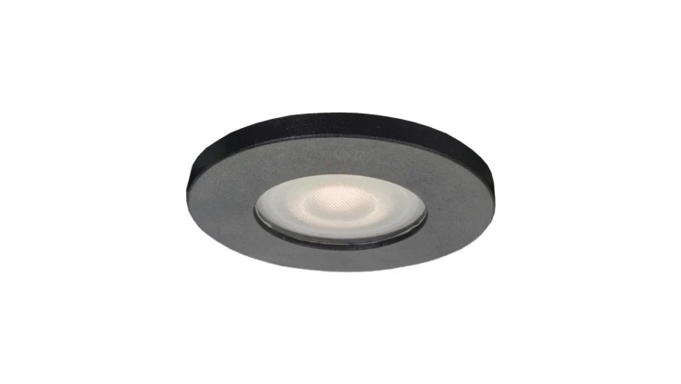 Okrągłe oczko podtynkowe GU10 z serii LAGOS czarne do łazienki holu LP-440/1RS BK Light Prestige