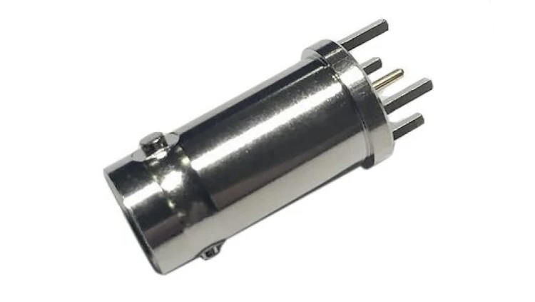 Przejściówka do złączy BNC, 75, 6GHz, Żeńskie, męskie, Przepust, Montaż na płytce drukowanej +165C -65C