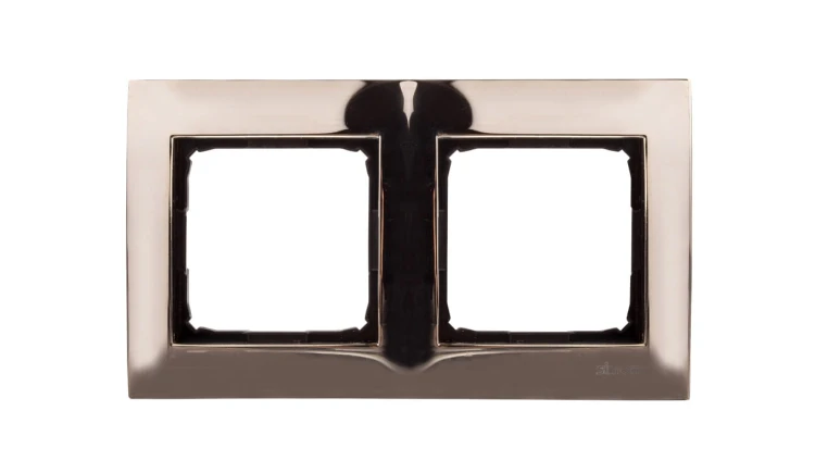 Simon 54 Premium Ramka podwójna metalowa złoto DR2/66