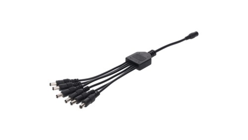 Rozgałęźnik DC 5.5X2.1 6W-1G czarny 24cm 22/20awg