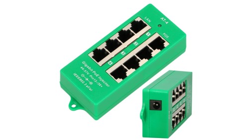 Gigabit PoE Injector Aktywny, 4 porty Gigabit 802.3at/af, Mode A Extralink 4 Portowy