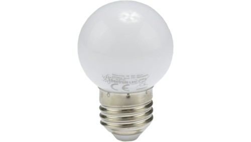 Żarówka LED E27 230V 1W kula biała PCV zimna
