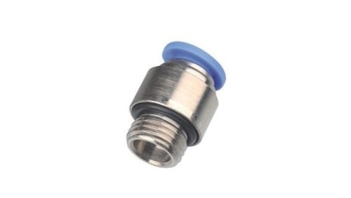 Złączka pneumatyczna wtykowa prosta okrągła do węża fi 12 mm, G 3/8 GZ, mosiądz niklowany