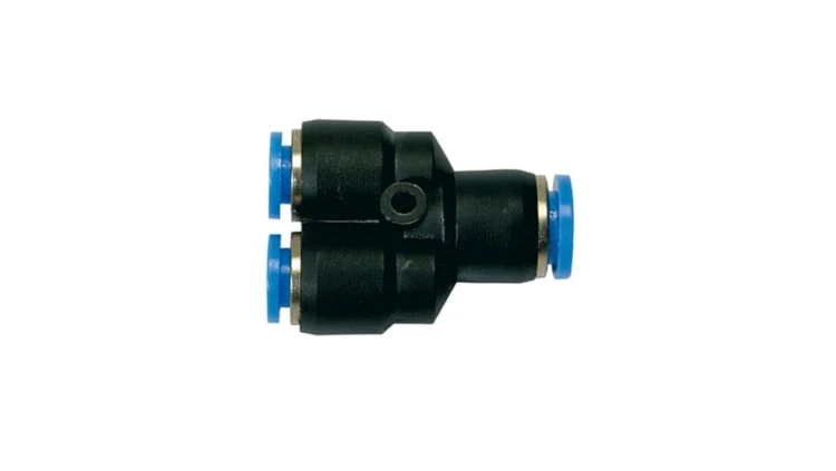 Trójnik pneumatyczny redukcyjny wtykowy typu Y do węża 1x6 mm, 2x4 mm, tworzywo sztuczne