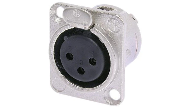 NEUTRIK Gniazdo tablicowe panelowe mikrofonowe XLR (3-pin) posrebrzane NC3FD-L-1
