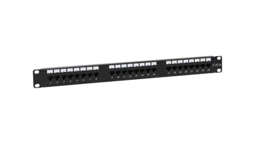 Patch panel NAVI LED UTP kat.6 24 porty LSA 1U PKL002