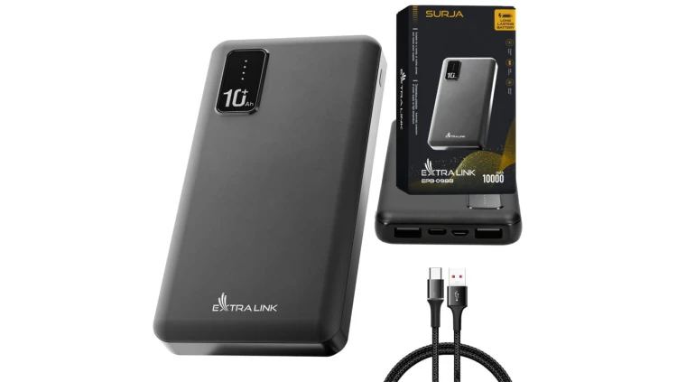 Powerbank Power bank, USB-C Extralink EPB-098B 10000mAh Czarny