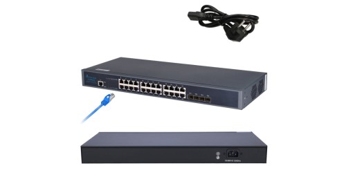 Switch 24x RJ45 1000Mb/s, 4x SFP+, L3, zarządzalny Extralink Chiron