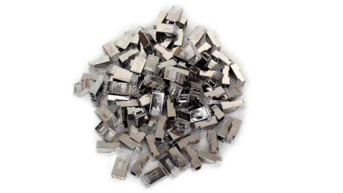 Wtyk sieciowy przelotowy RJ45 kat. 5e 8P8C, ekranowany, 100 szt. (GF-RJ45P-5FTP-100) GETFORT