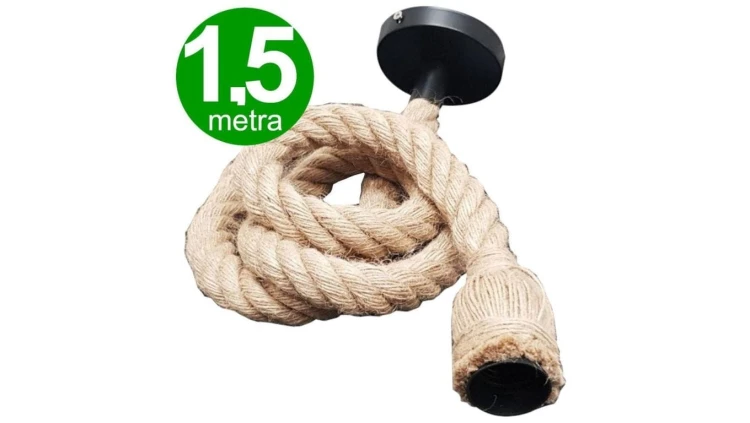 Lampa Oprawa wisząca sznur jutowy konopny 1,5m 50W 1xE27 249877
