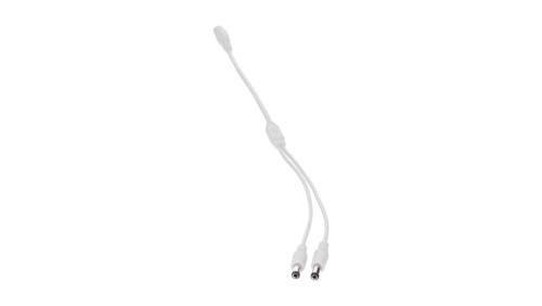 Rozgałęźnik DC 5.5X2.1 2W-1G biały 32cm 22/20awg