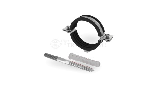 Obejma stalowa OSZG-1 1 32-36 mm z uszczelką gumową z wkrętem i kołkiem