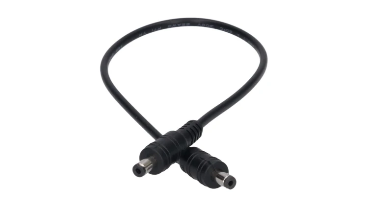 Przedłużka DC 5.5/2.1 1W-1W czarna 30cm 22/20awg
