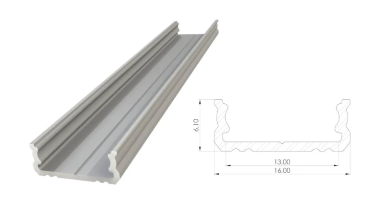 Profil aluminiowy LED nawierzchniowy AL12-GLS1-AS-2020