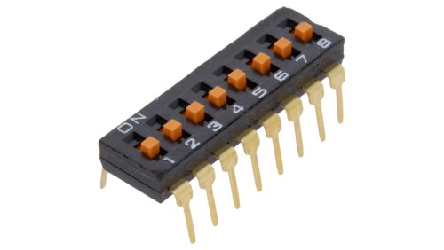 Przełącznik DIP-SWITCH Ilość sekcji 8 ON-OFF 0,025A/24VDC A6T-8104