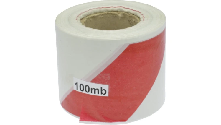 Folia ostrzegawcza BIAŁO-CZERWONA 8cm/ 100m