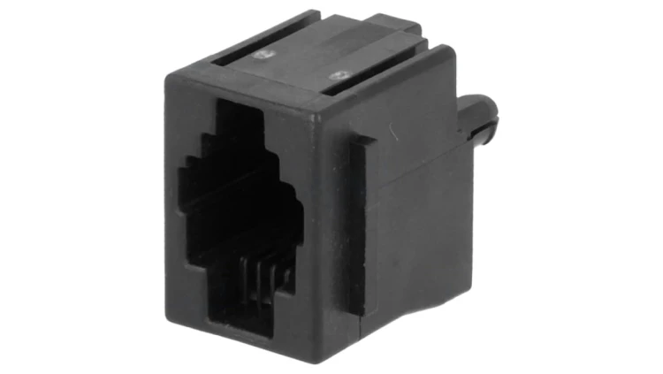 Gniazdo RJ9 4-pin z blokadą panel stop Układ 4p4c THT proste 5520257-2