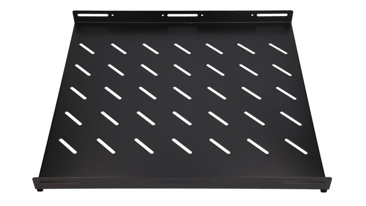 Półka 19, 602 x 472mm, mocowana punktowo, do szaf o głębokości 800mm Extralink 1U 600mm Czarna