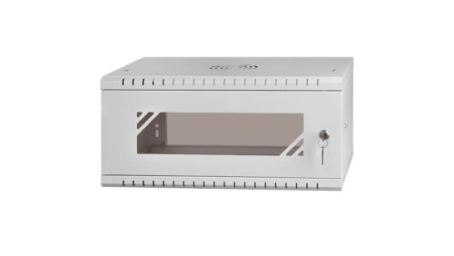 Szafa wisząca RACK 19 4U 350mm drzwi szklane szara PRO
