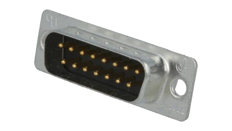 D-Sub 15-pin wtyk męskie na przewód lutowanie HD 20 5-747908-2