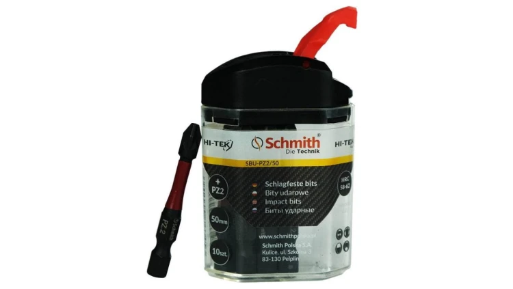 Bity udarowe PZ2 50mm 10szt zestaw BIT krzyżowy - Schmith