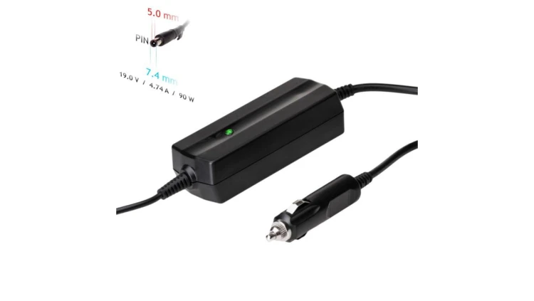 Zasilacz samochodowy do notebooka Akyga AK-ND-32 19V / 4.74A 90W 7.4 x 5.0 mm + pin HP 1.2m