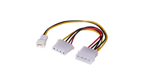 Adapter z kablem Akyga AK-CA-35 Molex (m) / 3 pin 12V (m) / Molex (f) 2x 15cm