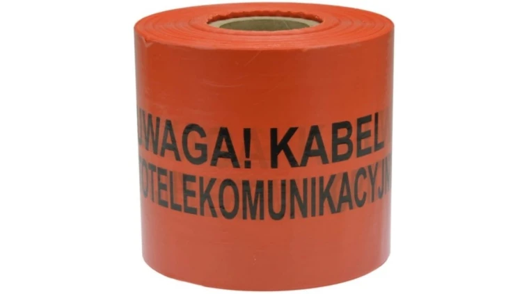 Folia ostrzegawcza POMARAŃCZOWA 10cm x 500m