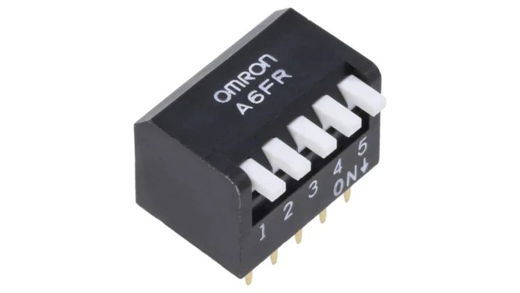 Przełącznik DIP-SWITCH OFF-ON 0,025A/24VDC Poz 2 -20-70C A6FR-5104