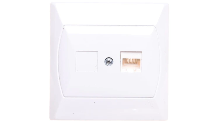 AKCENT Gniazdo komputerowe pojedyncze RJ45 kat.5e FOREX białe GPK-1A/F/00