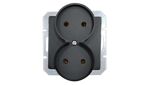 MAGIC Gniazdo podwójne B/U czarny mat GPt-5 M moduł CZ/MAT