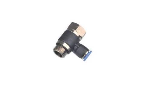 Złączka pneumatyczna wtykowa kątowa banjo G 1/4 GW/GZ do węża fi 12 mm, tworzywo sztuczne