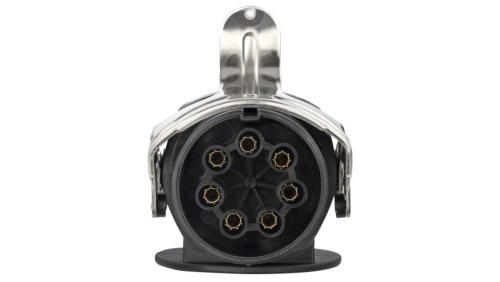 Przewód spiralny QLY-s kabel do naczepy zakończony wtykami 7-pin do systemu EBS / ABS 24V 4,5m