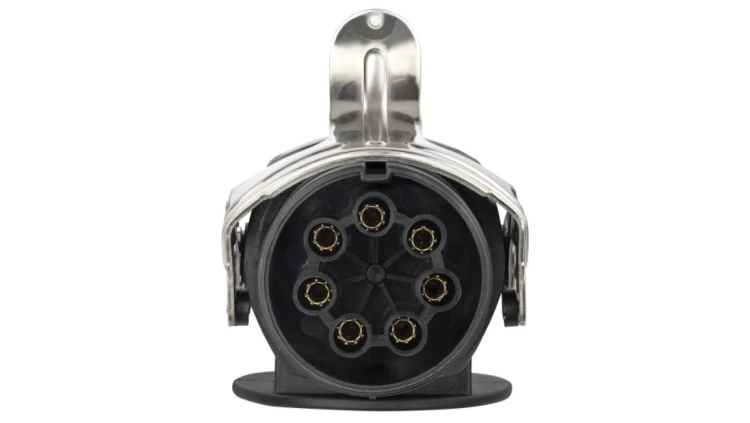 Przewód spiralny QLY-s kabel do naczepy zakończony wtykami 7-pin do systemu EBS / ABS 24V 4,5m
