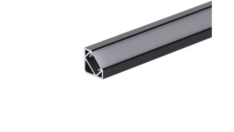 Profil led Corner 1m czarny z osłoną mleczną MLF