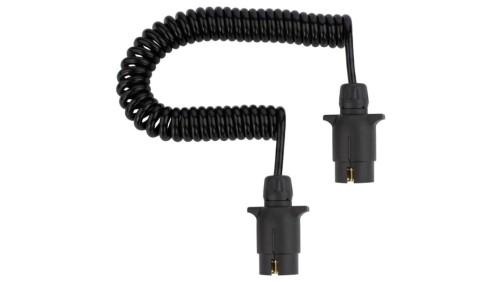 Przewód spiralny QLY-s kabel do przyczepy zakończony plastikowymi wtykami 7-pin 12V 3m