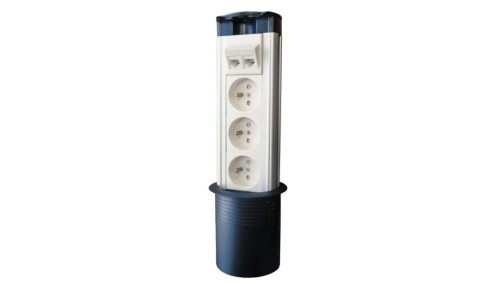Kolumna zasilająca ALANTEC DESK 3 gniazda elektryczne + 2 gniazda komputerowe