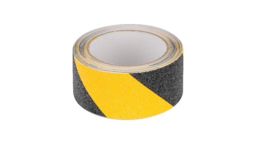 Taśma antypoślizgowa 5m/50mm PVC czarno-żółta REBEL