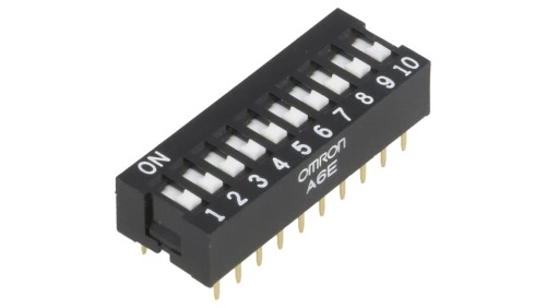 Przełącznik DIP-SWITCH Ilość sekcji 10 ON-OFF 0,025A/24VDC A6E-0101-N