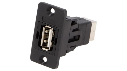 Adapter USB A - USB B 2.0 gniazdo SLIM złocony CP30609N