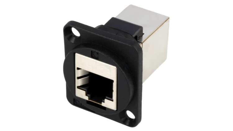 Łącznik FT RJ45 8p8c Kat 5e ekranowane 19x24mm plastik CP30220S
