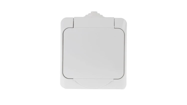 Cedar Plus Gniazdo pojedyncze biały z/u 16A IP44 WDE000540