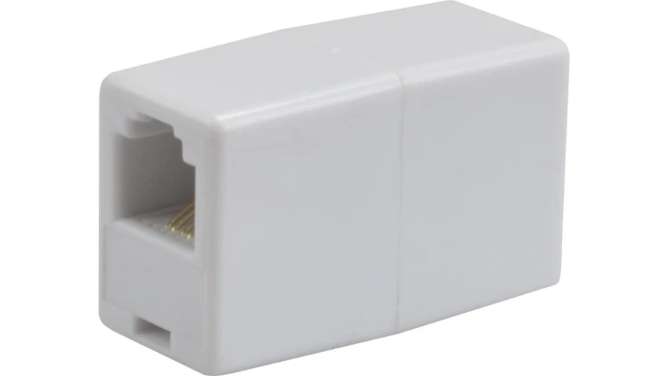 Łącznik modularny telefoniczny 2xRJ11 6p4c kat.3 typu beczka