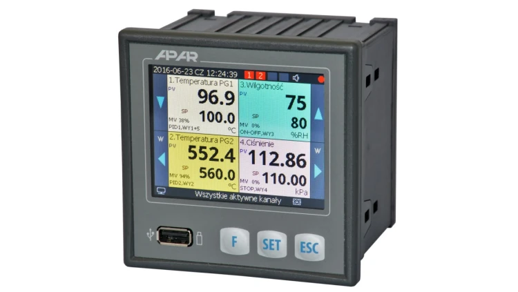 Czterokanałowy regulator uniwersalny AR654/S2/P/P/P/P/IP30