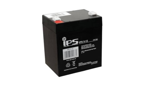 IPS 5-12 akumulator VRLA AGM 12V 5Ah, 6-9lat, T2 4,8mm, do UPS