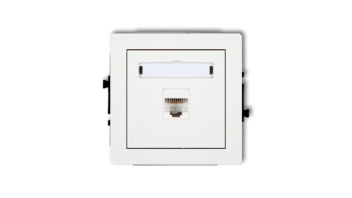 DECO Mechanizm gniazda komputerowego pojedynczego 1xRJ45, kat. 5e, 8-stykowy, biały mat 25DGK-1